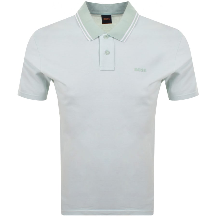 Image number 1 for BOSS Oxford New Polo Aqua Green
