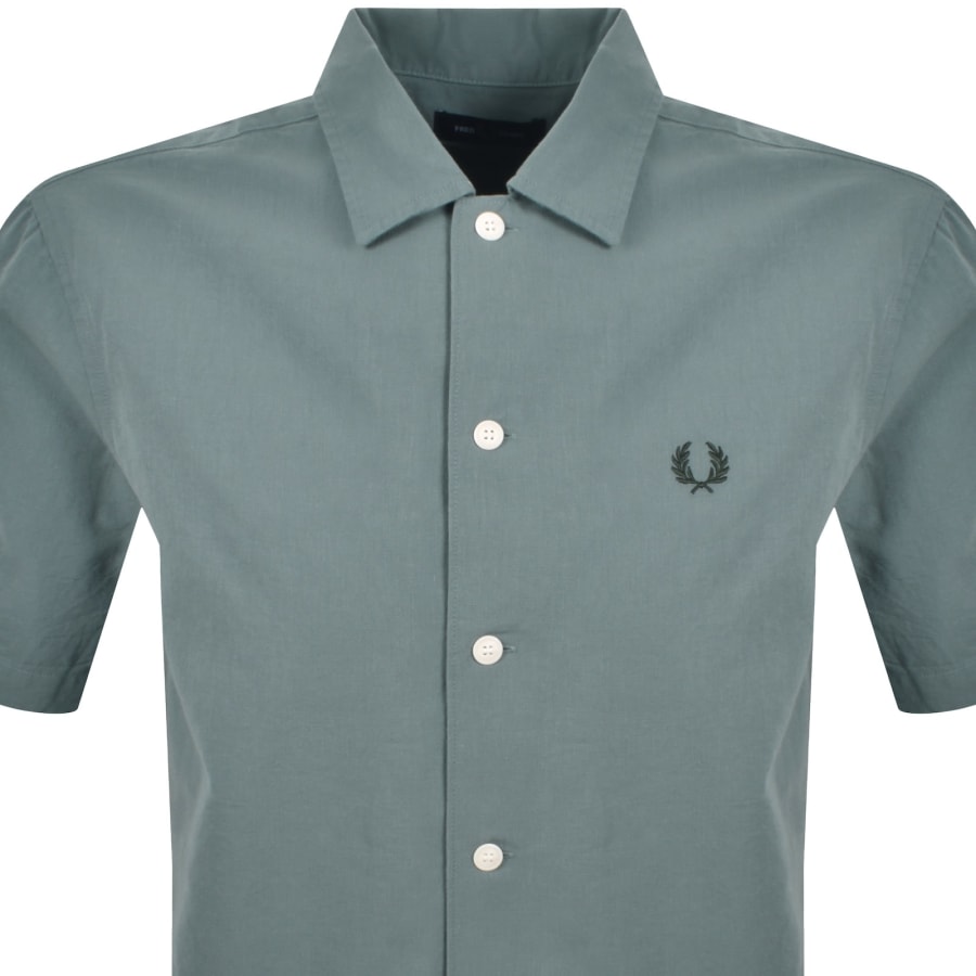 Image number 2 for Fred Perry Short Sleeved Shirt Stockport Blue