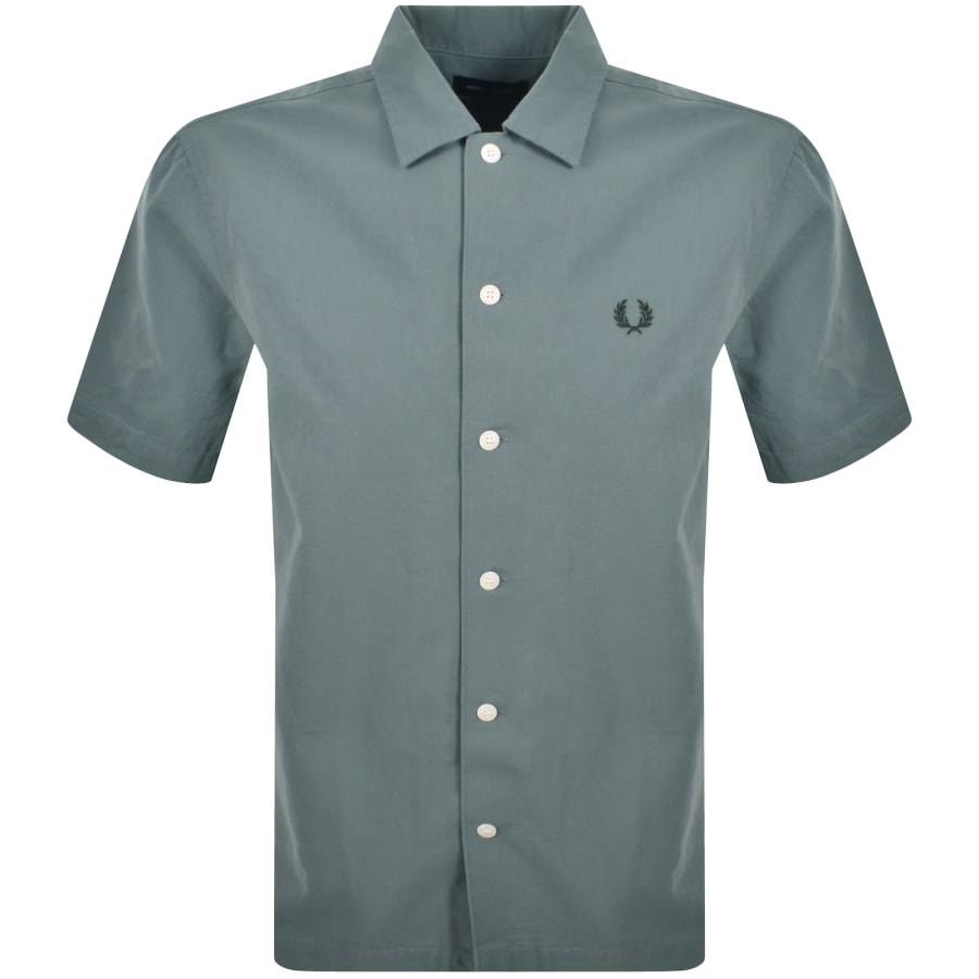Image number 1 for Fred Perry Short Sleeved Shirt Stockport Blue