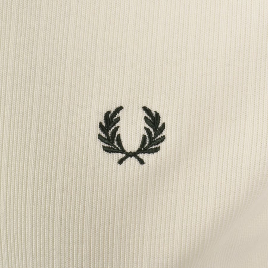 Image number 3 for Fred Perry Ribbed Jersey T Shirt Cream