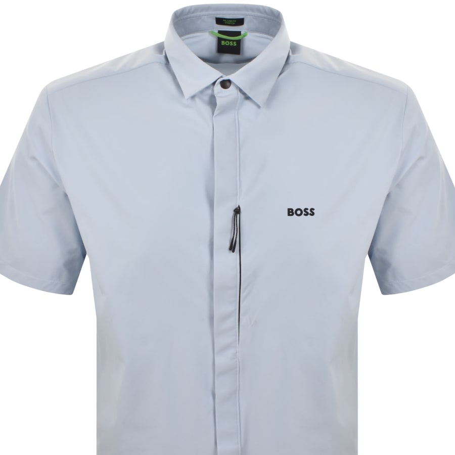 Image number 2 for BOSS Terrace Short Sleeve Shirt Blue
