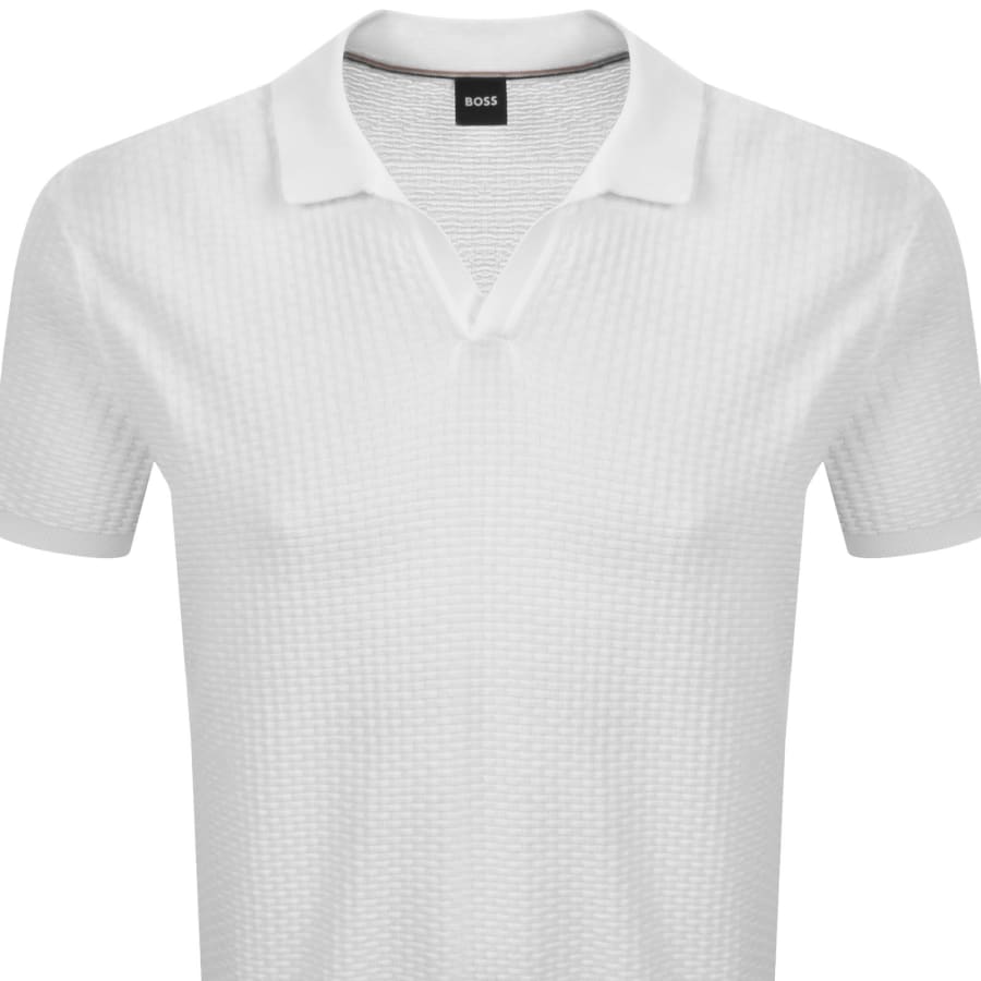 Image number 2 for BOSS Knit Polo Jumper White