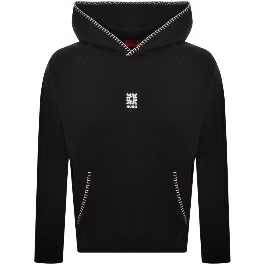 Image number 1 for HUGO Daro Overlock Hoodie Black