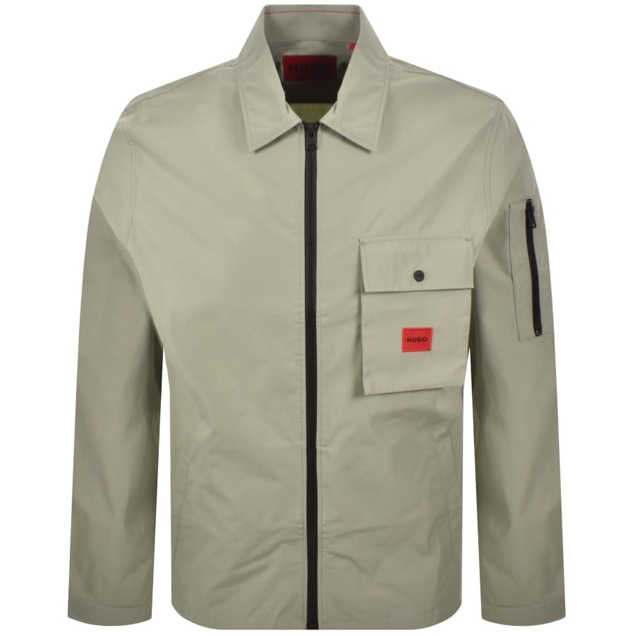 Image number 2 for HUGO Emmond Overshirt Light Green
