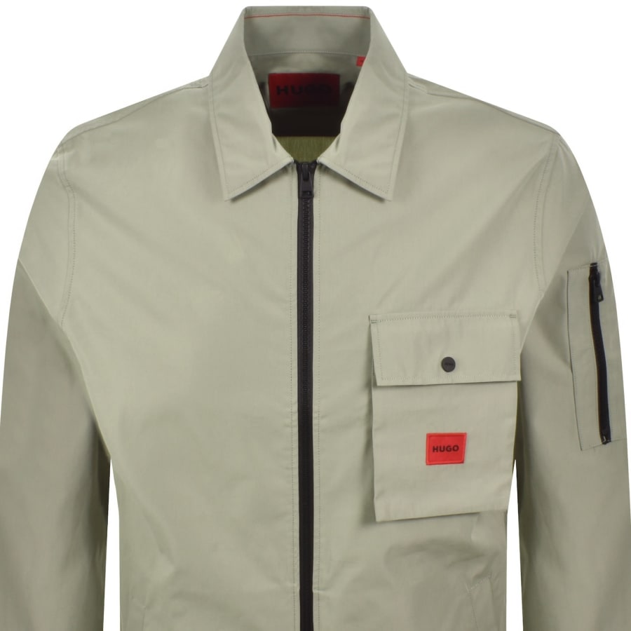 Image number 3 for HUGO Emmond Overshirt Light Green