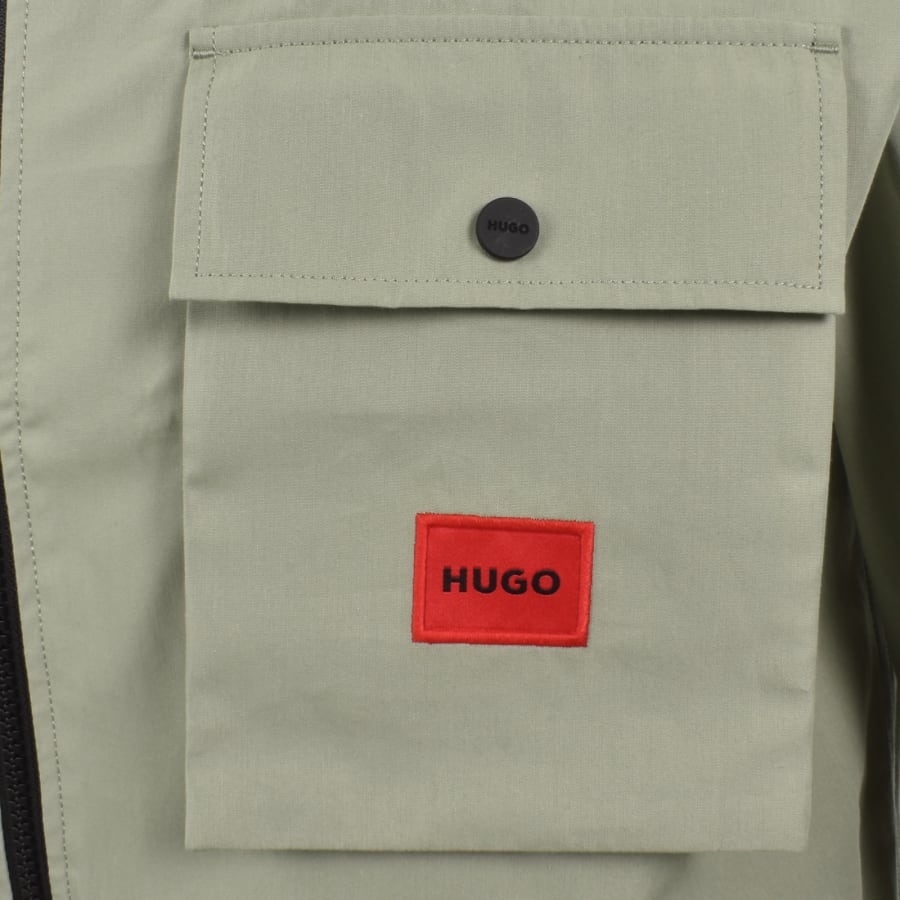 Image number 4 for HUGO Emmond Overshirt Light Green