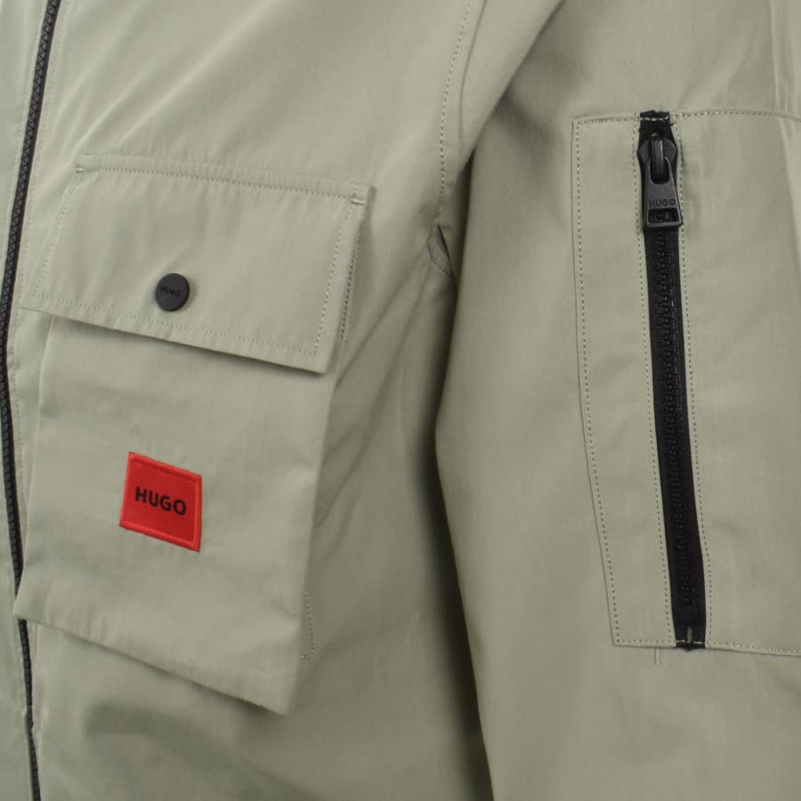 Image number 5 for HUGO Emmond Overshirt Light Green