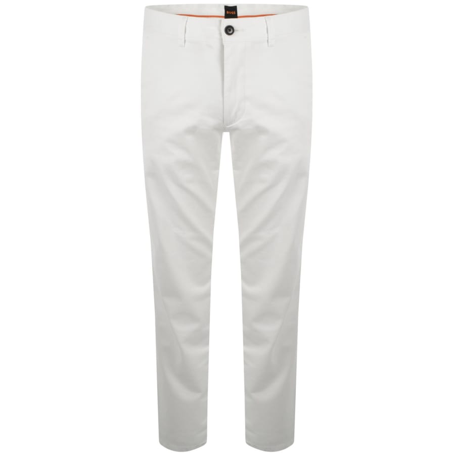 Image number 2 for BOSS Chino Slim Trousers White