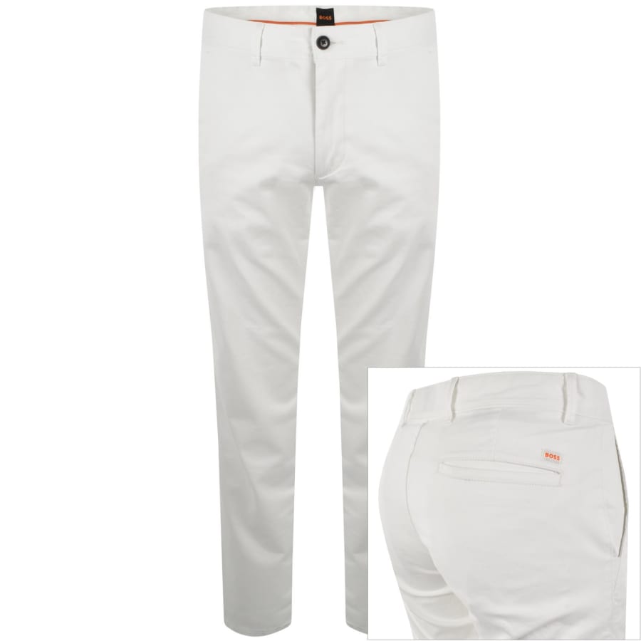 Image number 1 for BOSS Chino Slim Trousers White