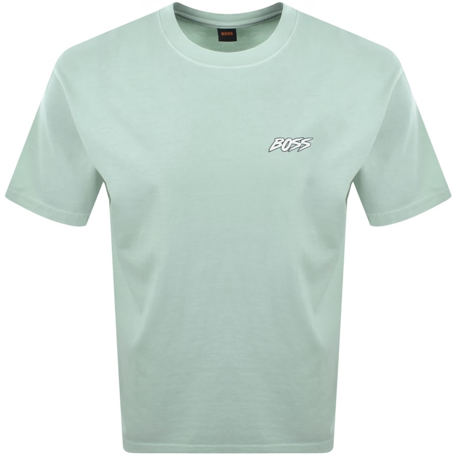 Image number 2 for BOSS Surf Washed T Shirt Aqua Green