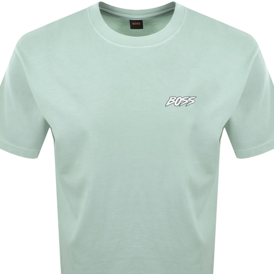 Image number 3 for BOSS Surf Washed T Shirt Aqua Green