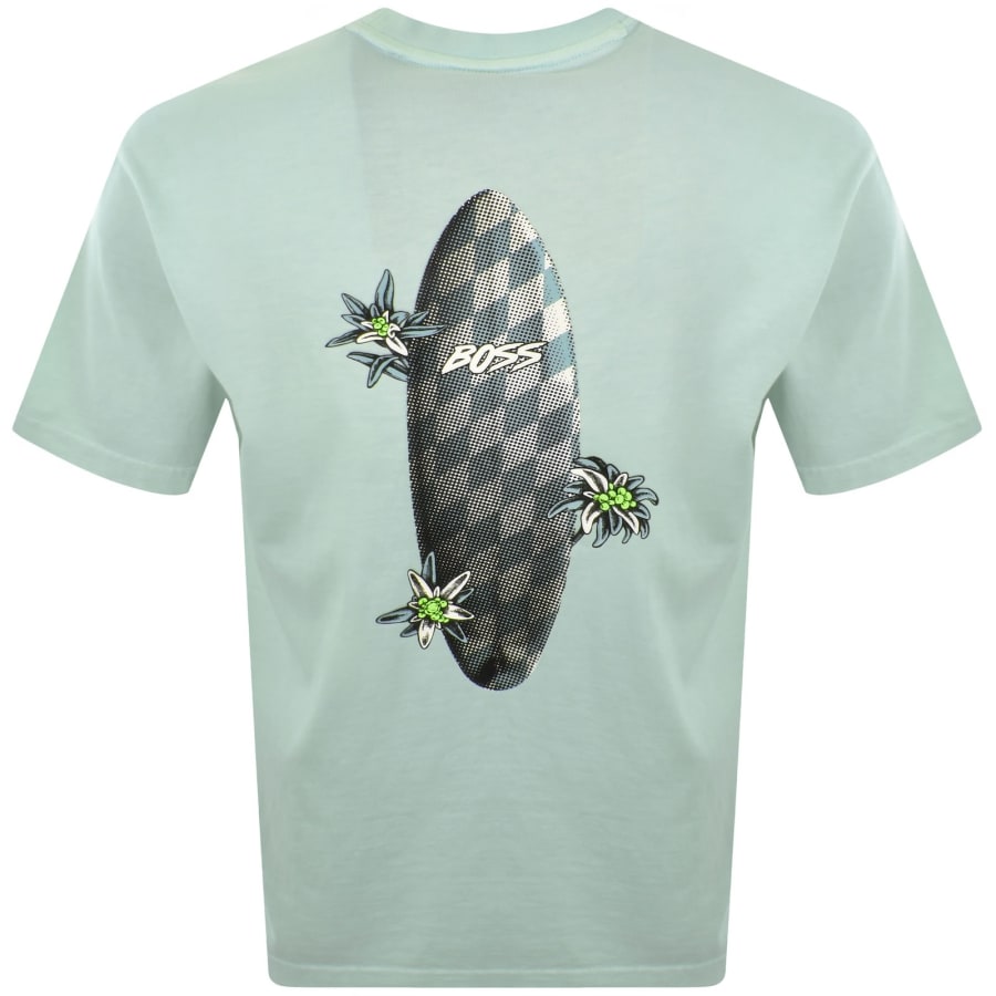 Image number 5 for BOSS Surf Washed T Shirt Aqua Green