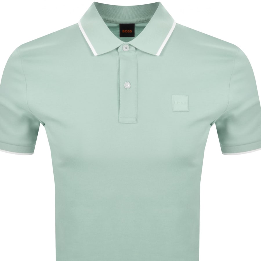 Image number 2 for BOSS Passertip Slim Fit Polo T Shirt Aqua Green