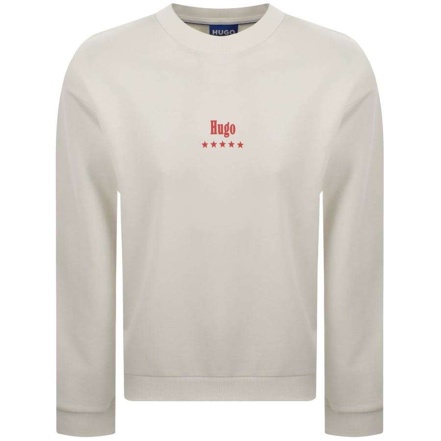 Image number 2 for HUGO Blue Nucavex Sweatshirt Cream