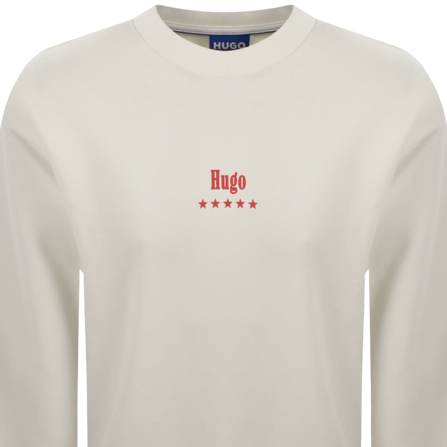 Image number 3 for HUGO Blue Nucavex Sweatshirt Cream