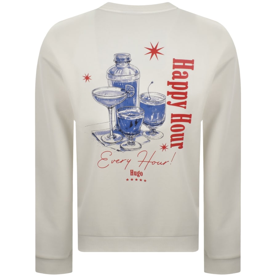 Image number 5 for HUGO Blue Nucavex Sweatshirt Cream