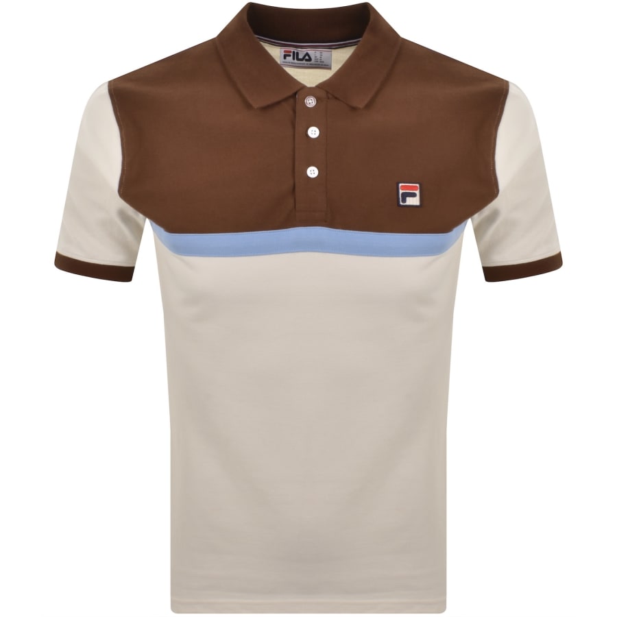 Image number 2 for Fila Mattia Contrast Panel Polo T Shirt Brown