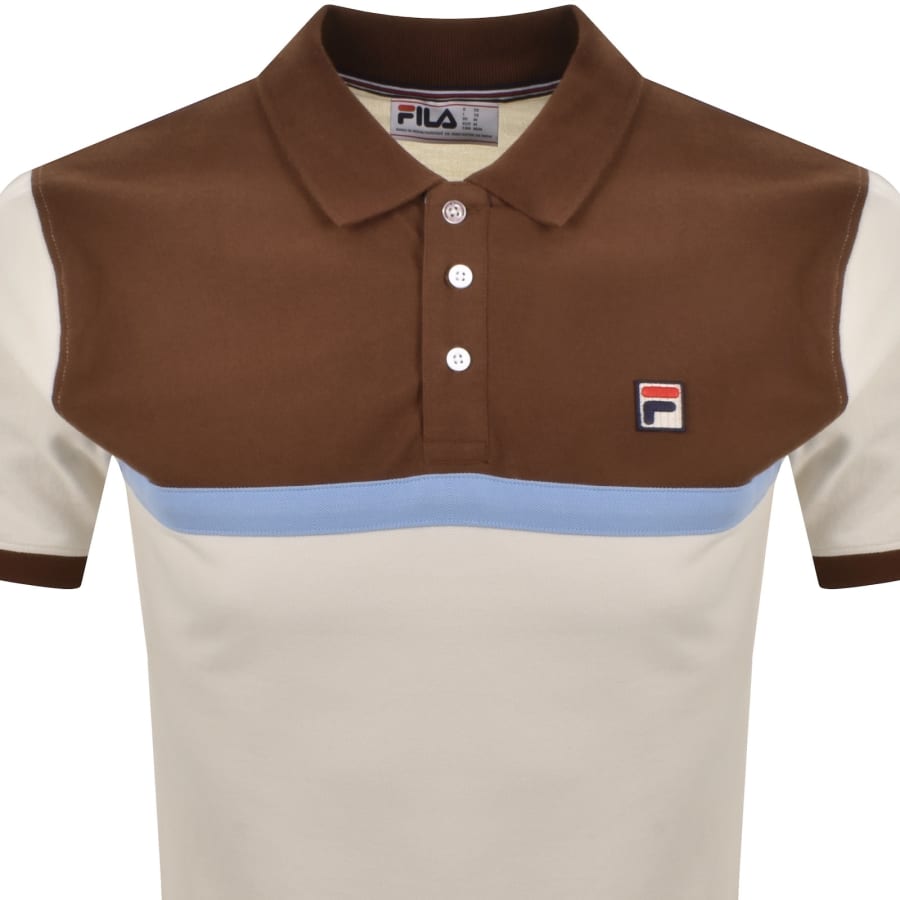 Image number 3 for Fila Mattia Contrast Panel Polo T Shirt Brown