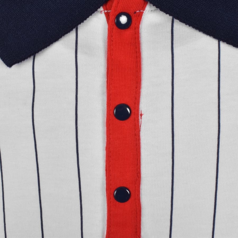 Image number 4 for Fila Pinstripe Polo T Shirt White
