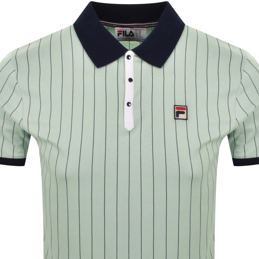 Image number 2 for Fila Pinstripe Polo T Shirt Green