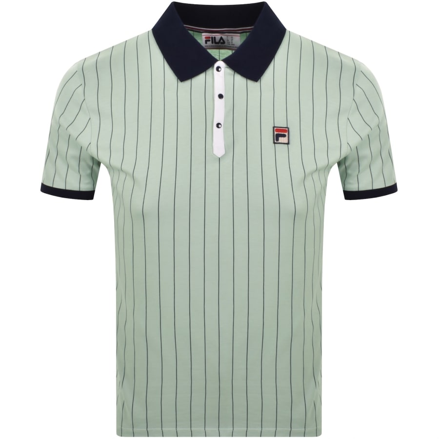 Image number 1 for Fila Pinstripe Polo T Shirt Green