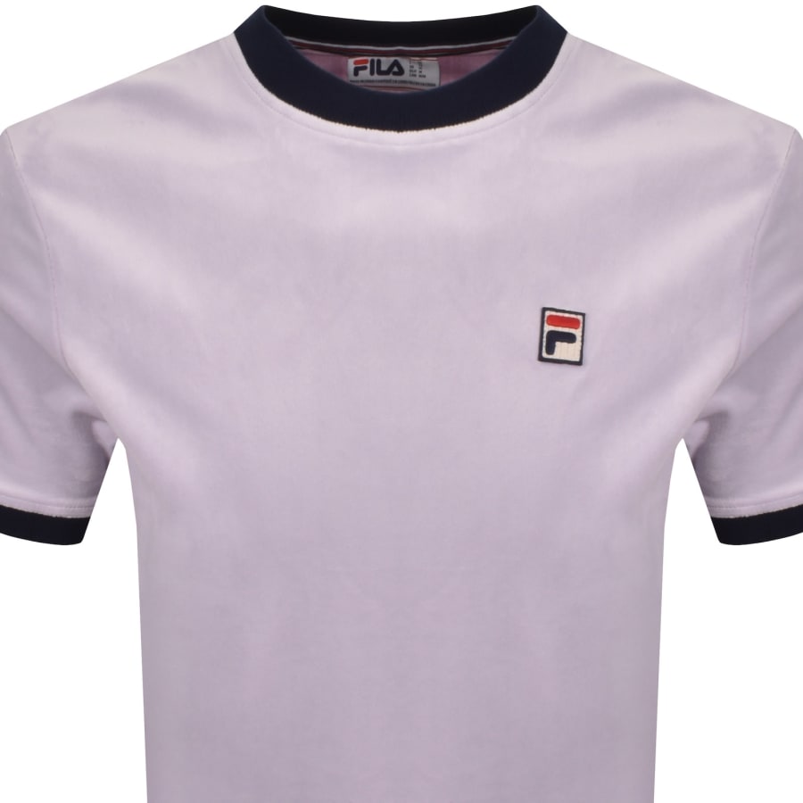 Image number 2 for Fila Basilio Velour T Shirt Misty Lilac