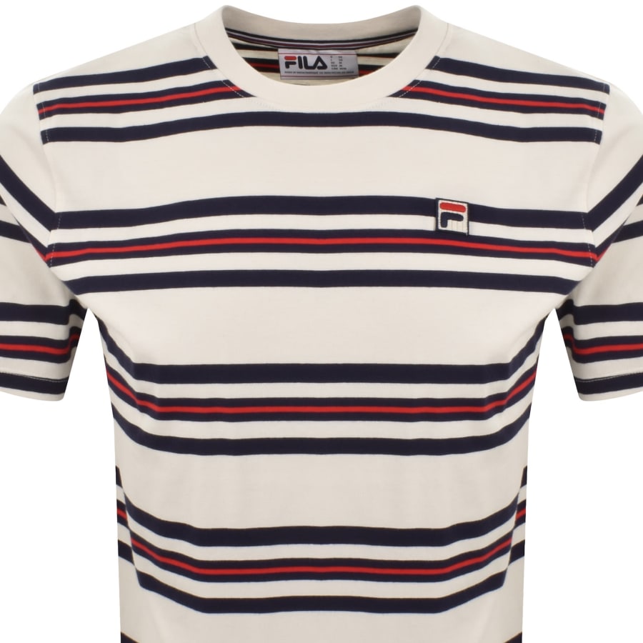 Image number 2 for Fila Cesare Stripe T Shirt Cream