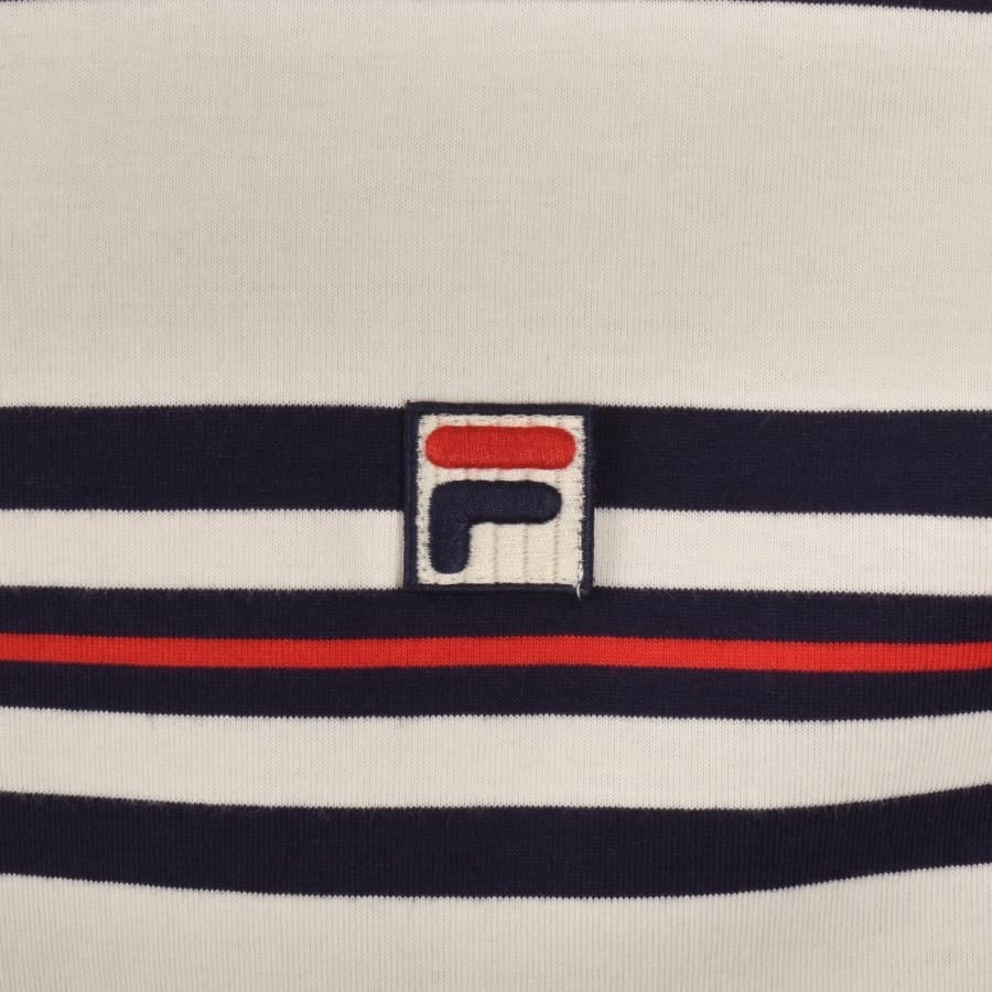 Image number 3 for Fila Cesare Stripe T Shirt Cream