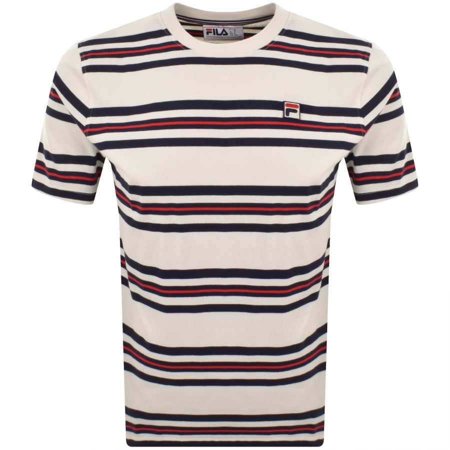 Image number 1 for Fila Cesare Stripe T Shirt Cream