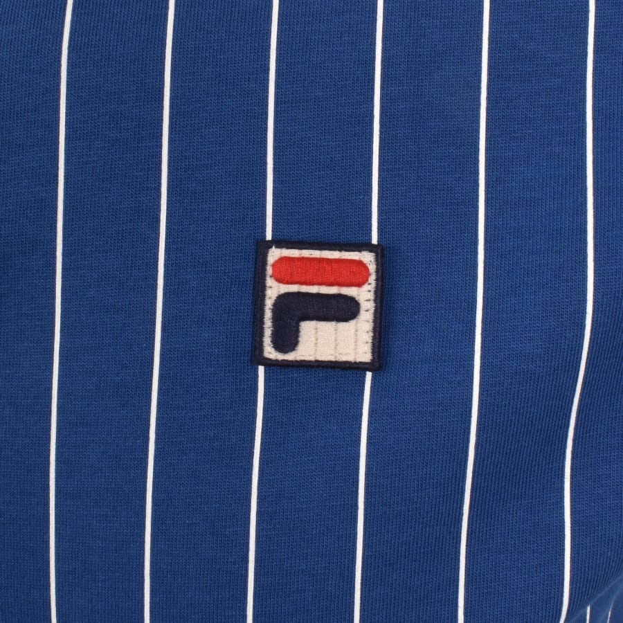 Image number 3 for Fila Pinstripe Polo T Shirt Blue