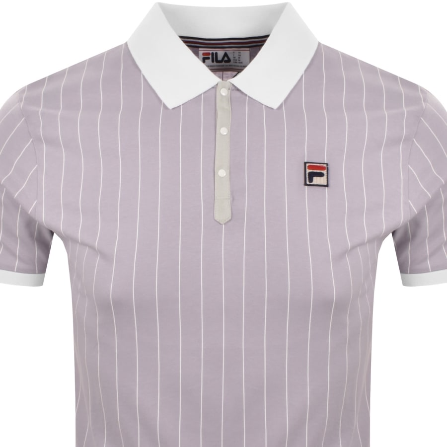 Image number 2 for Fila Pinstripe Polo T Shirt Lilac