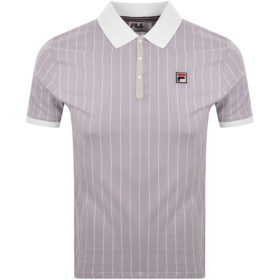 Image number 1 for Fila Pinstripe Polo T Shirt Lilac
