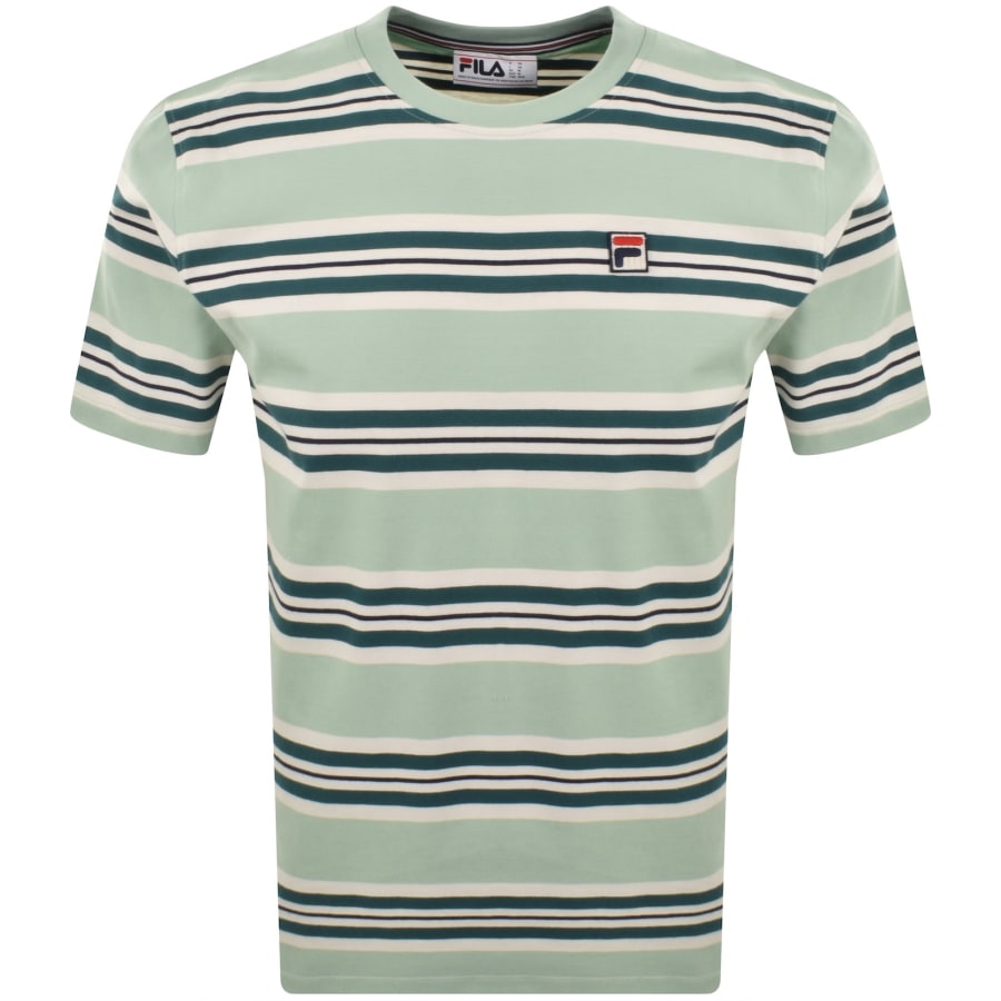 Image number 1 for Fila Cesare Stripe T Shirt Green
