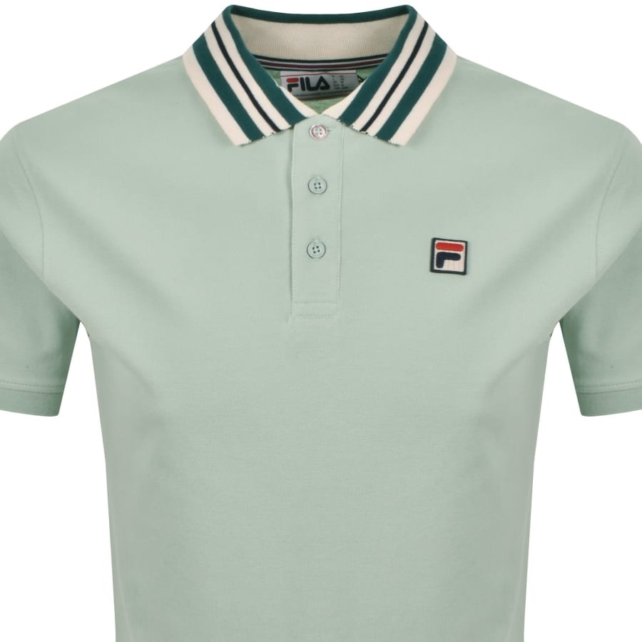 Image number 2 for Fila Achille Heritage Tape Polo T Shirt Green