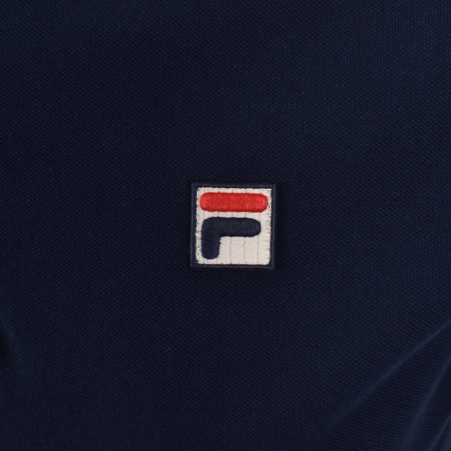 Image number 3 for Fila Achille Heritage Tape Polo T Shirt Navy