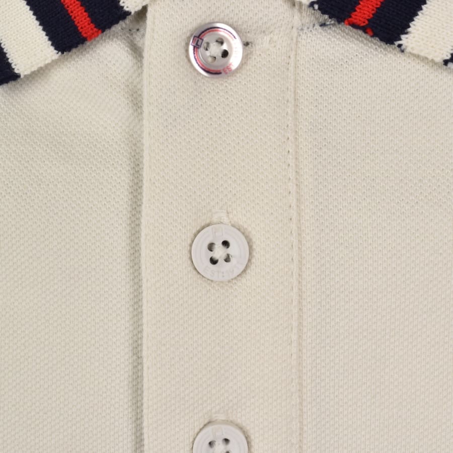 Image number 4 for Fila Achille Heritage Tape Polo T Shirt Off White