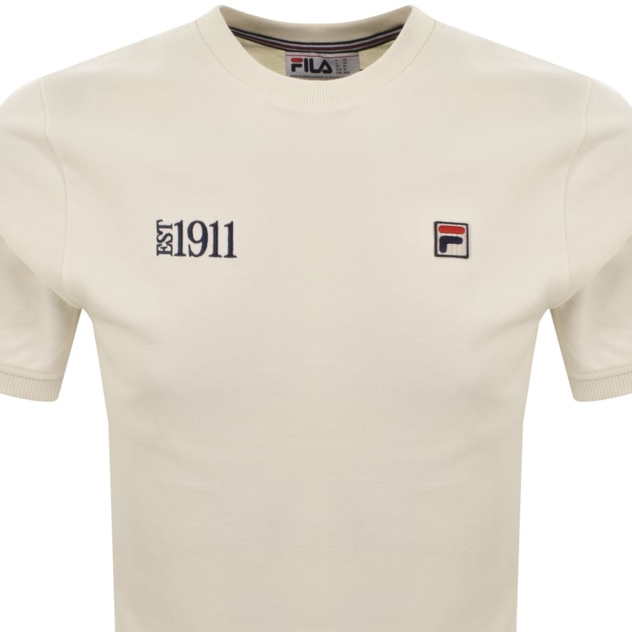 Image number 2 for Fila Silvio Simple T Shirt Cream
