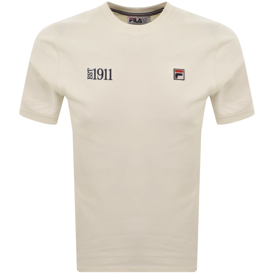 Image number 1 for Fila Silvio Simple T Shirt Cream
