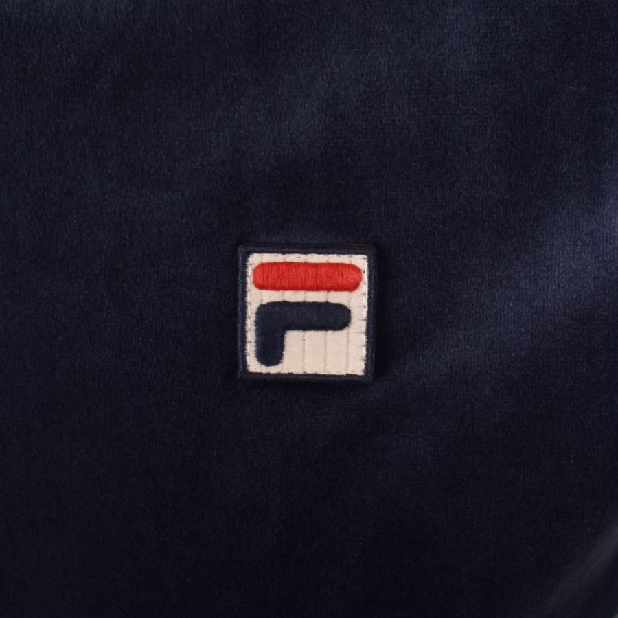 Image number 3 for Fila Basilio Velour T Shirt Navy
