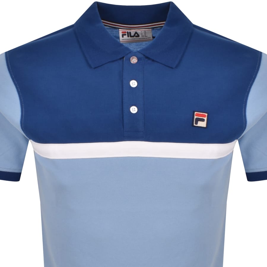 Image number 3 for Fila Mattia Contrast Panel Polo T Shirt Blue