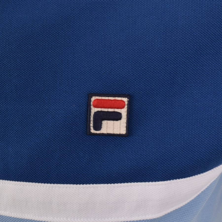 Image number 4 for Fila Mattia Contrast Panel Polo T Shirt Blue