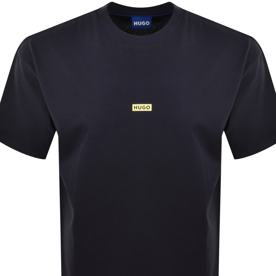Image number 3 for HUGO Blue Nalono T Shirt Navy