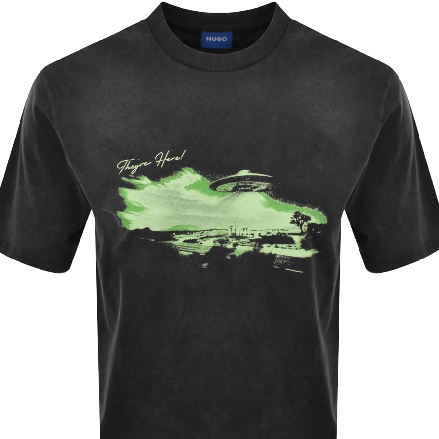 Image number 3 for HUGO Blue Nextralio T Shirt Grey