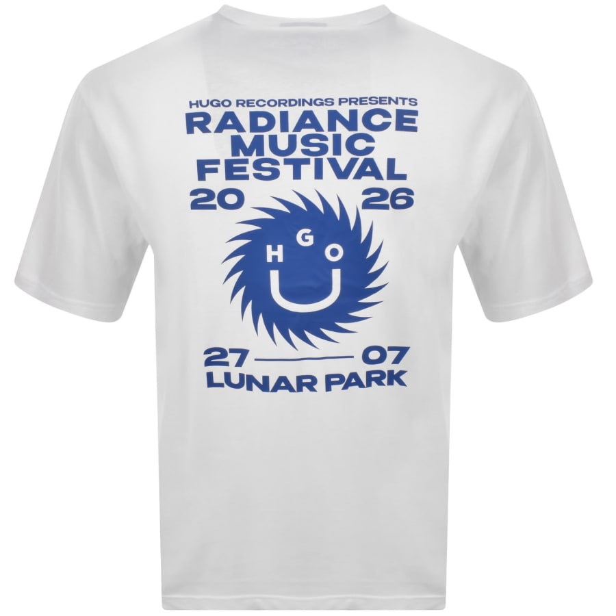 Image number 5 for HUGO Blue Nunarix T Shirt White