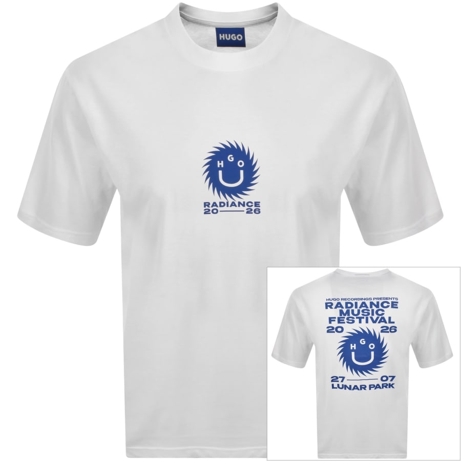 Image number 1 for HUGO Blue Nunarix T Shirt White