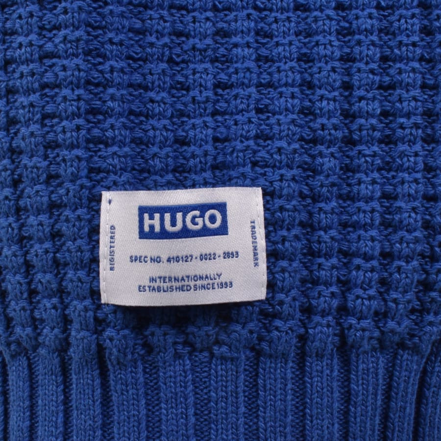 Image number 3 for HUGO Blue Spero Knit Polo Blue