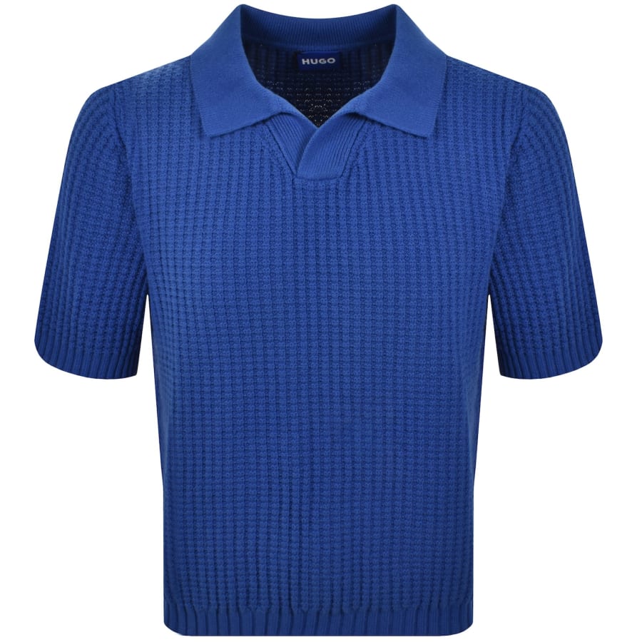 Image number 1 for HUGO Blue Spero Knit Polo Blue