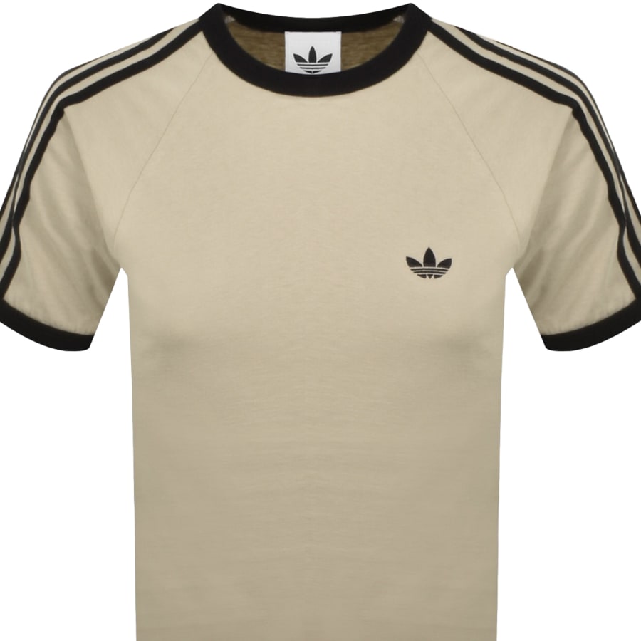 Image number 2 for adidas Originals 3 Stripes T Shirt Stone Khaki