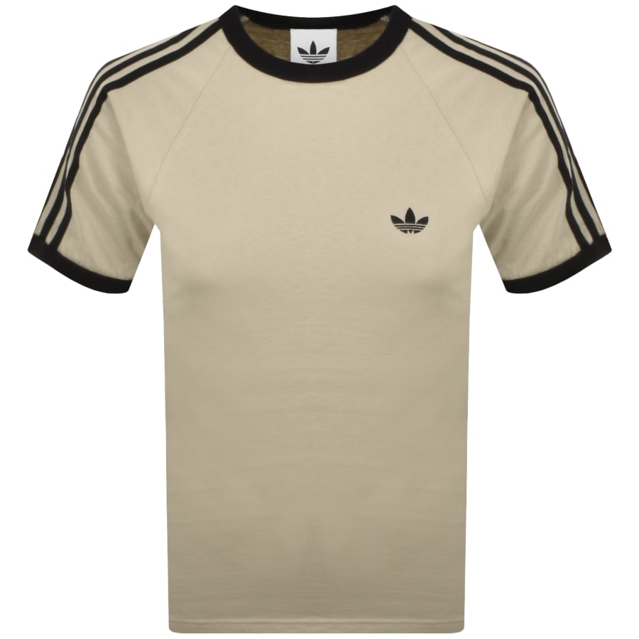Image number 1 for adidas Originals 3 Stripes T Shirt Stone Khaki
