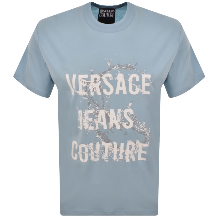 Image number 1 for Versace Jeans Couture Logo Splash T Shirt Blue